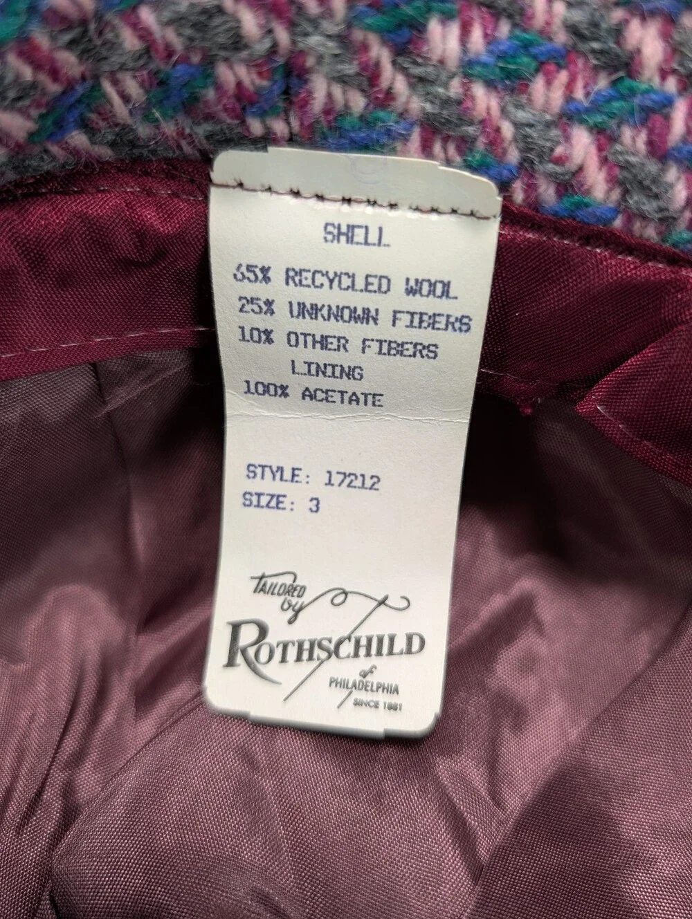 Rothschild of Philadelphia bonnet features recycled